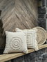 Aberto Design Funda de Cojín con Diseño de Conchas Marinas, Beige, 43 x 43 cm